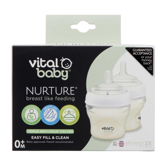 Vital baby NURTURE 150ml 2x Breast-Like Feeding Bottle